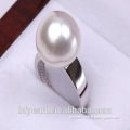Original AAA 14mm Shiny White South Sea Pearl Ring In 14k Gold Purity